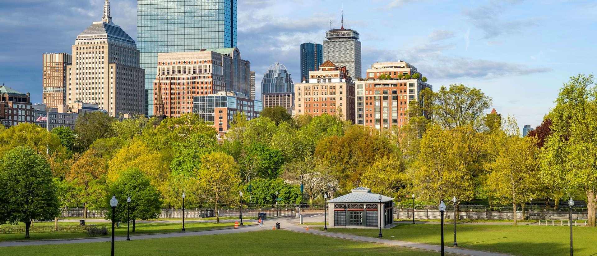 La skyline de Boston vue du Boston Common