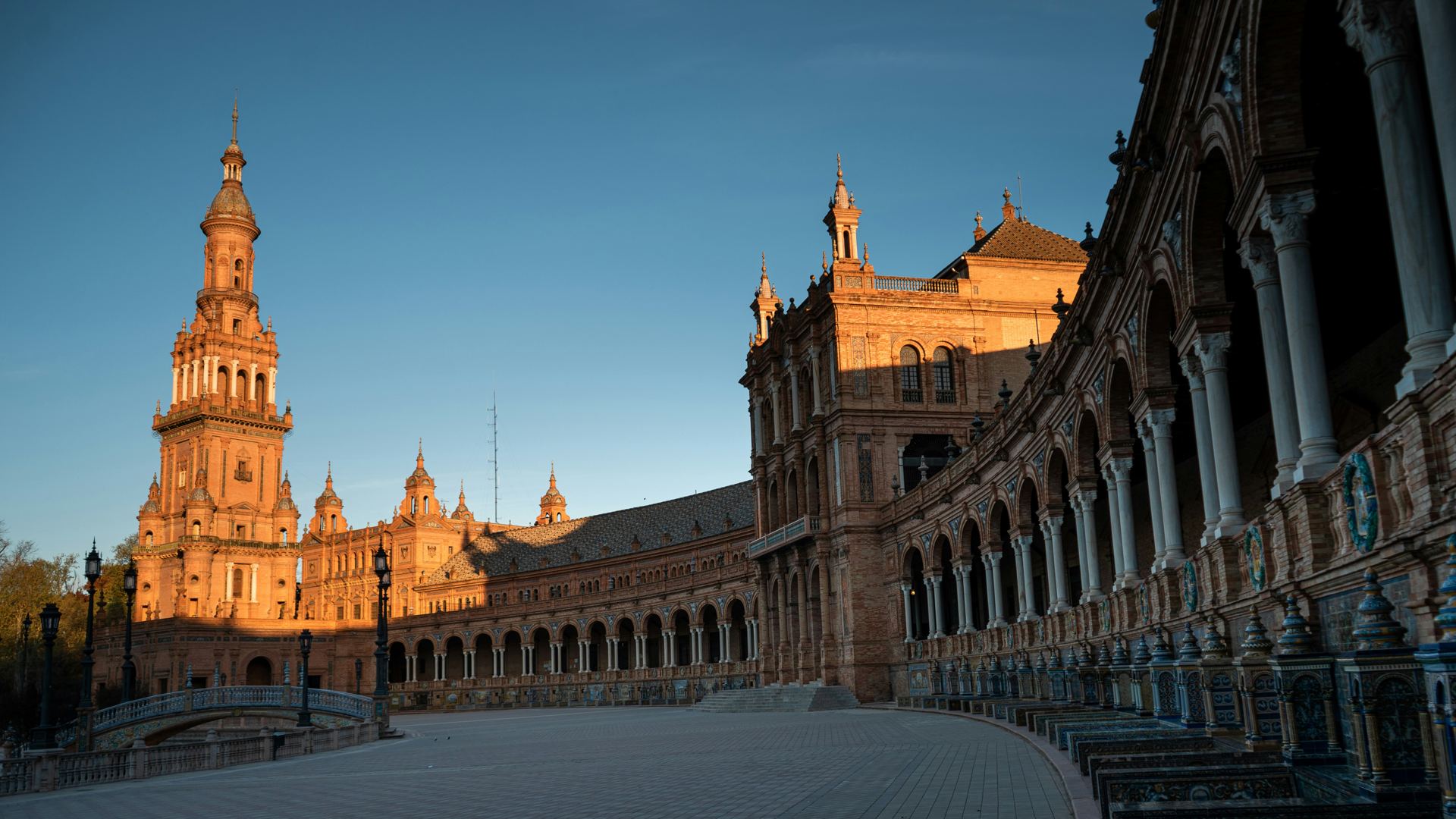 Vue de Séville et de la Plaza de España