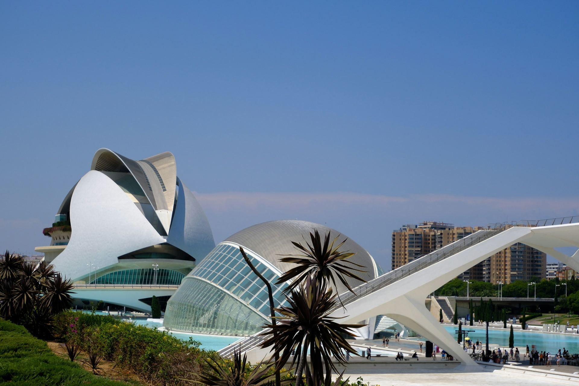 La Cité des arts et des sciences de Valencia, le palais des Arts et l'Hemisfèric